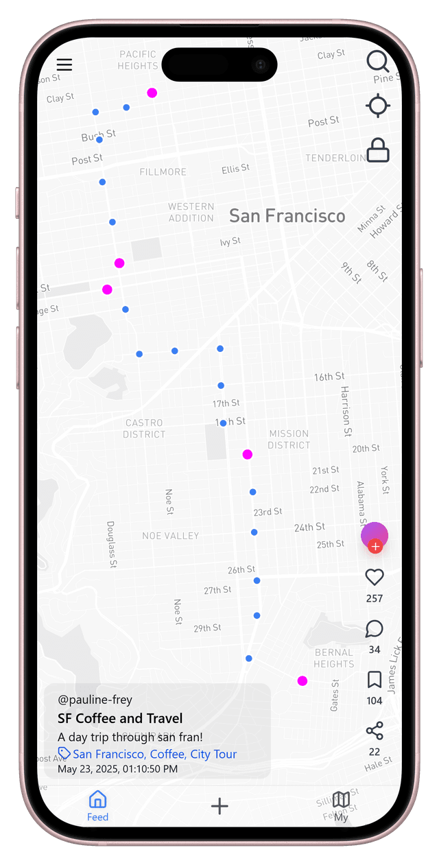 Where App trip wayline in San Francisco